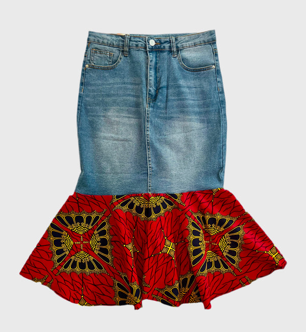 Adeola Denim Midi Skirt