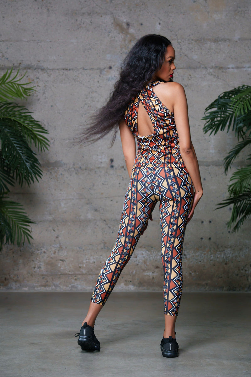 Bogolanfini Yoga Pants 7/8 Length