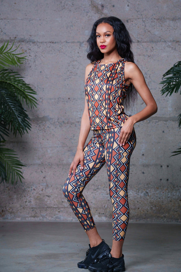 Bogolanfini Yoga Pants 7/8 Length