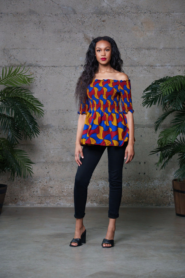 Diva Stretch Peplum Blouse