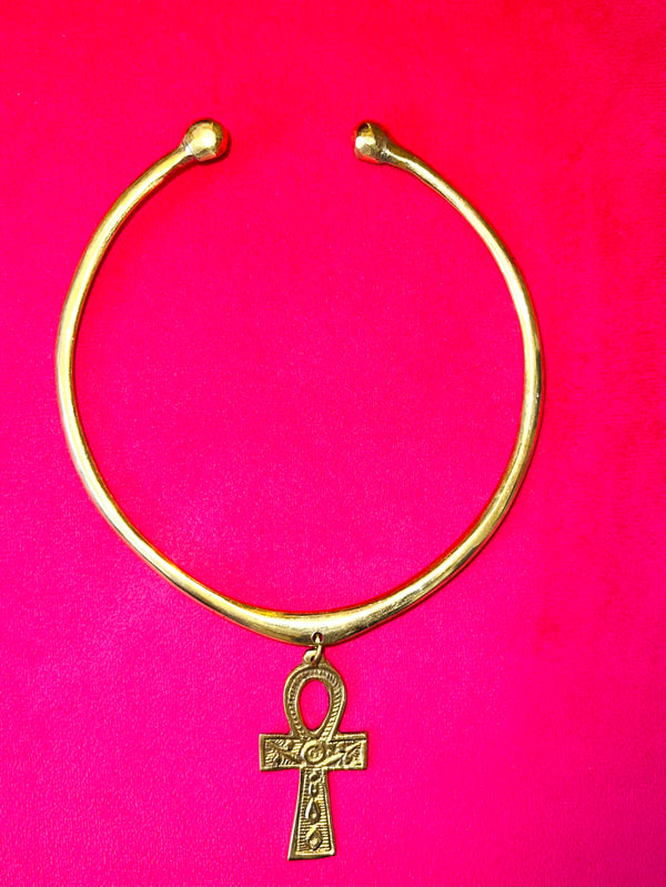 Brass Ankh Choker