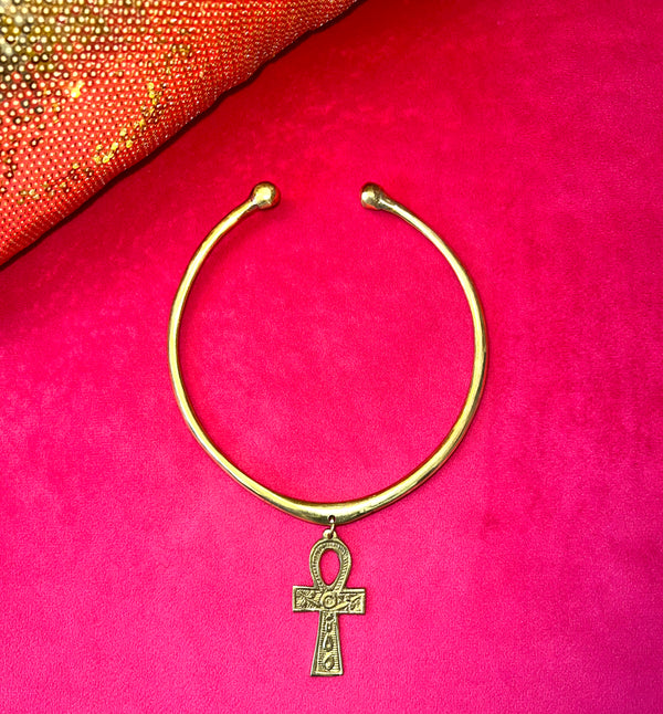 Brass Ankh Choker