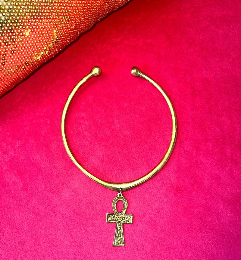 Brass Ankh Choker