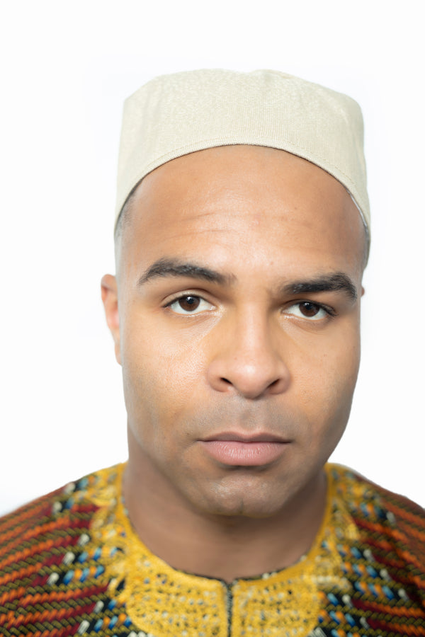 Champagne Aso Oke Kufi