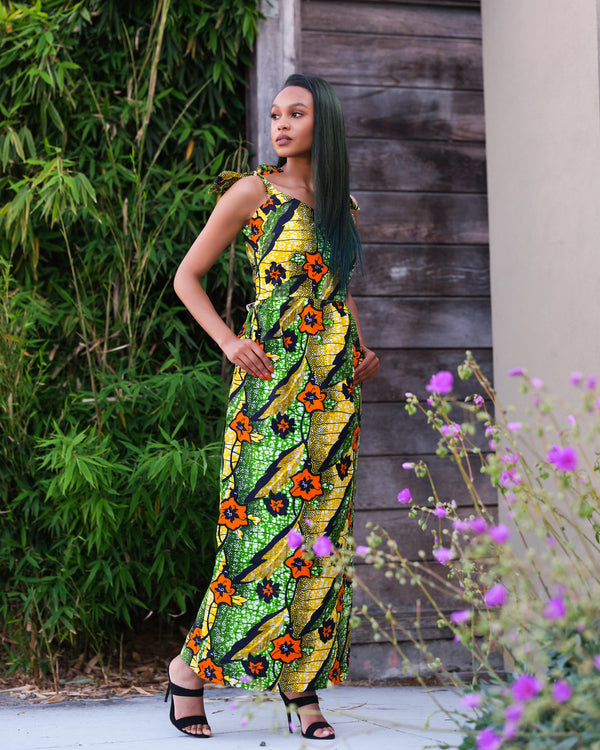 Ife Tie Sleeve Maxi Dress