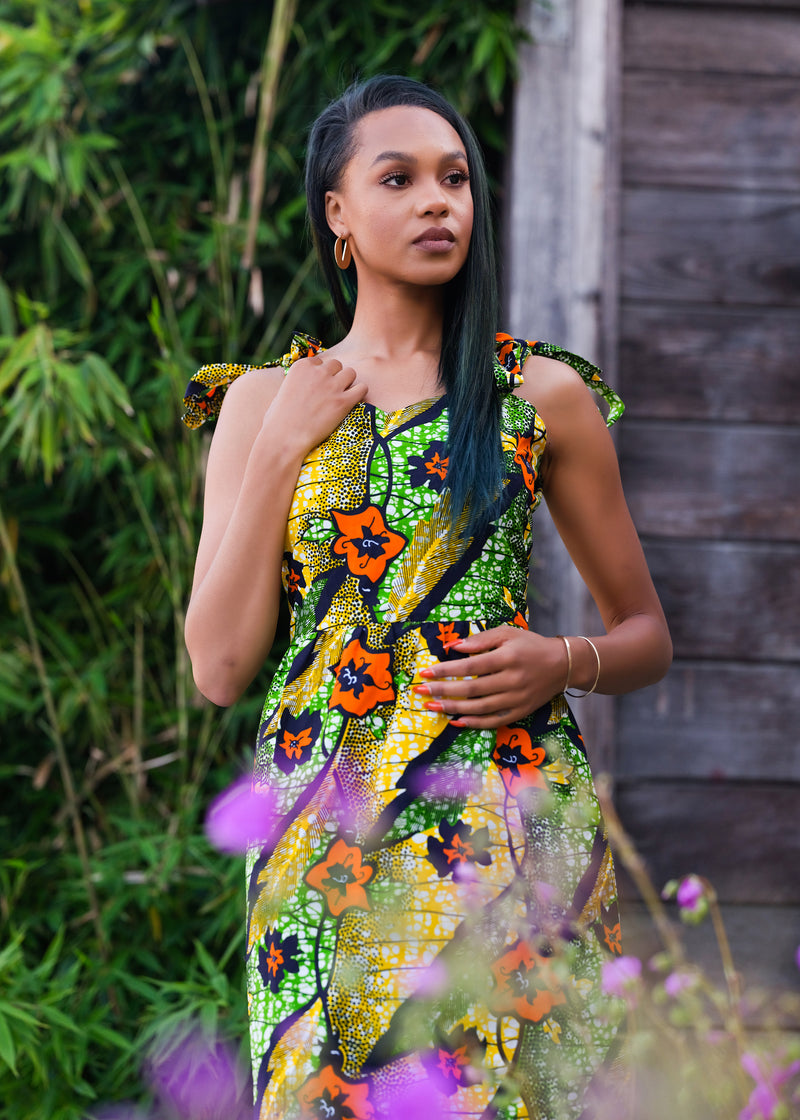 Ife Tie Sleeve Maxi Dress