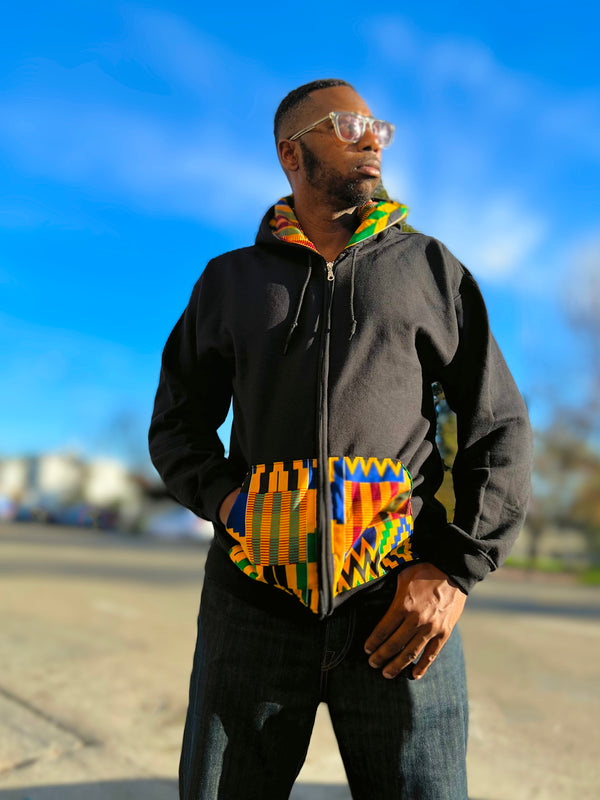 Kente Accent Hooded Sweatshirt