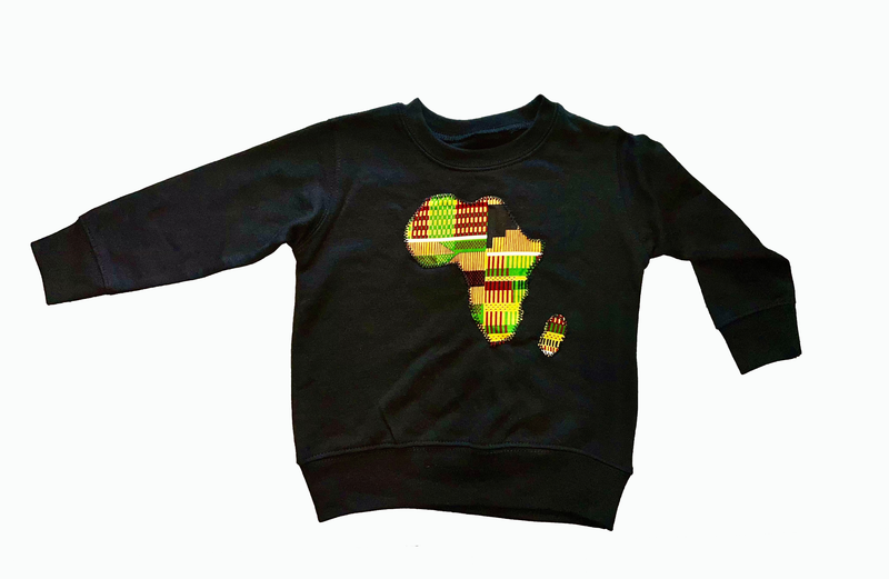 Tots Africa Map Sweatshirt- Black