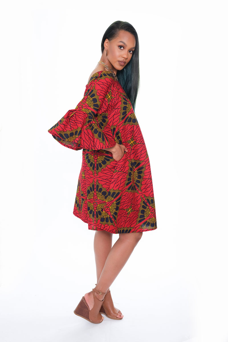 Adeola Bell Sleeve Maternity Dress