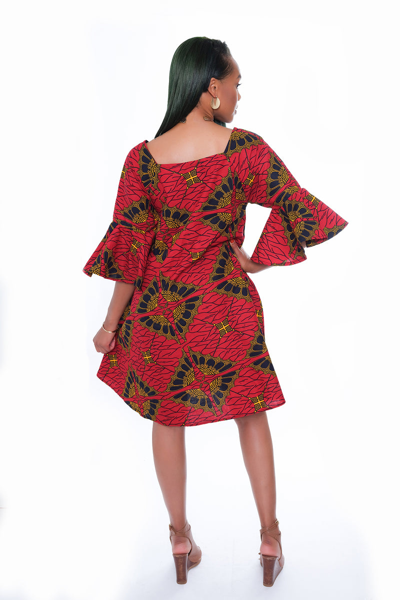 Adeola Bell Sleeve Maternity Dress