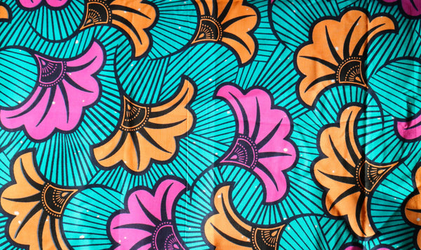 Turquoise Hibiscus Head Wrap