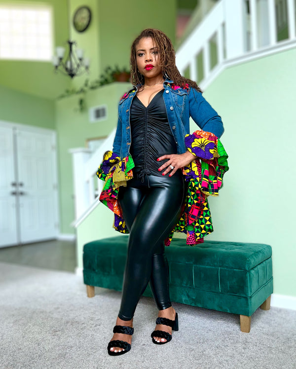 Sade Butterfly Sleeve Denim Jacket